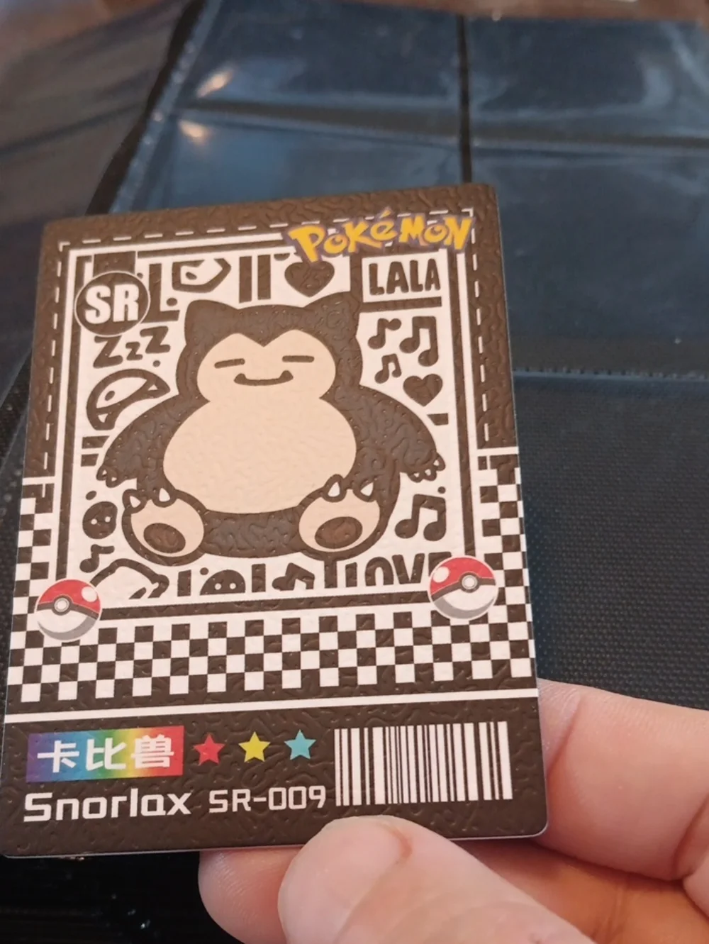 Pokemon Snorlax Black White Card with Yellow Logo